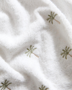 Zara Home - Банное полотенце с вышивкой пальмы, белый, 50х90 см