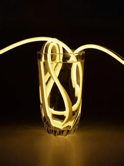 Светодиодная лента теплый белый, 5м, 12В, IP65, 120 LED/m + блок питания 220В, гибкий неон, неоновая подсветка.