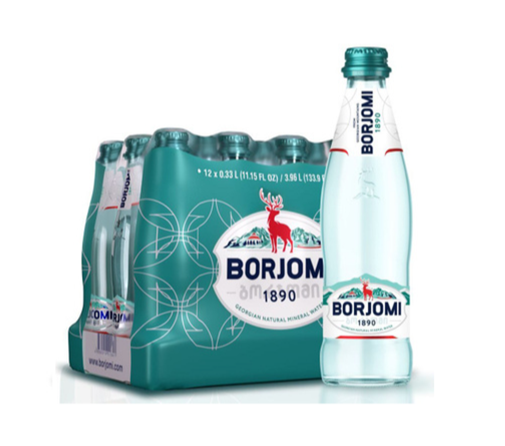 Вода Borjomi лечебно-столовая, Glass 0,33л в упаковке (12 шт)