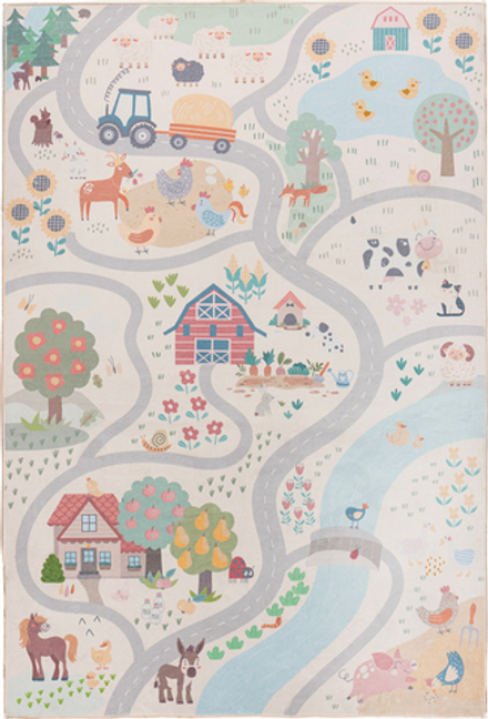 Коврик Obsession Magic Kids Farmhouse, полипропилен, 160 115 см, разноцветный