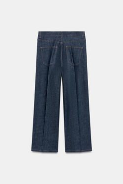 ZARA ДЖИНСЫ WIDE LEG С ВЫСОКОЙ ПОСАДКОЙ — ZW COLLECTION, СИНИЙ