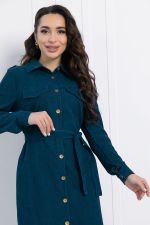 Платье-рубашка В большом городе (сине-зеленое) П12798М LT Collection