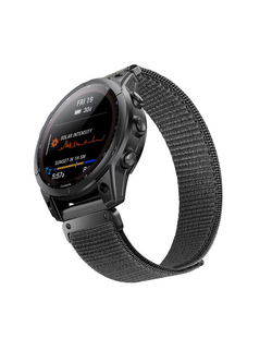 Ремешок TacFit 26 мм. для Garmin Fenix 7x / 6x / 5x / 3, Enduro 2 / Tactix 7, Tactix Delta нейлоновый быстросъемный на липучках (Черный)