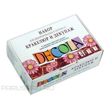 Краски акриловые для декорирования Невская Палитр Декола, 4цв. по 20мл, кракелюрный лак 2цв. по 20мл