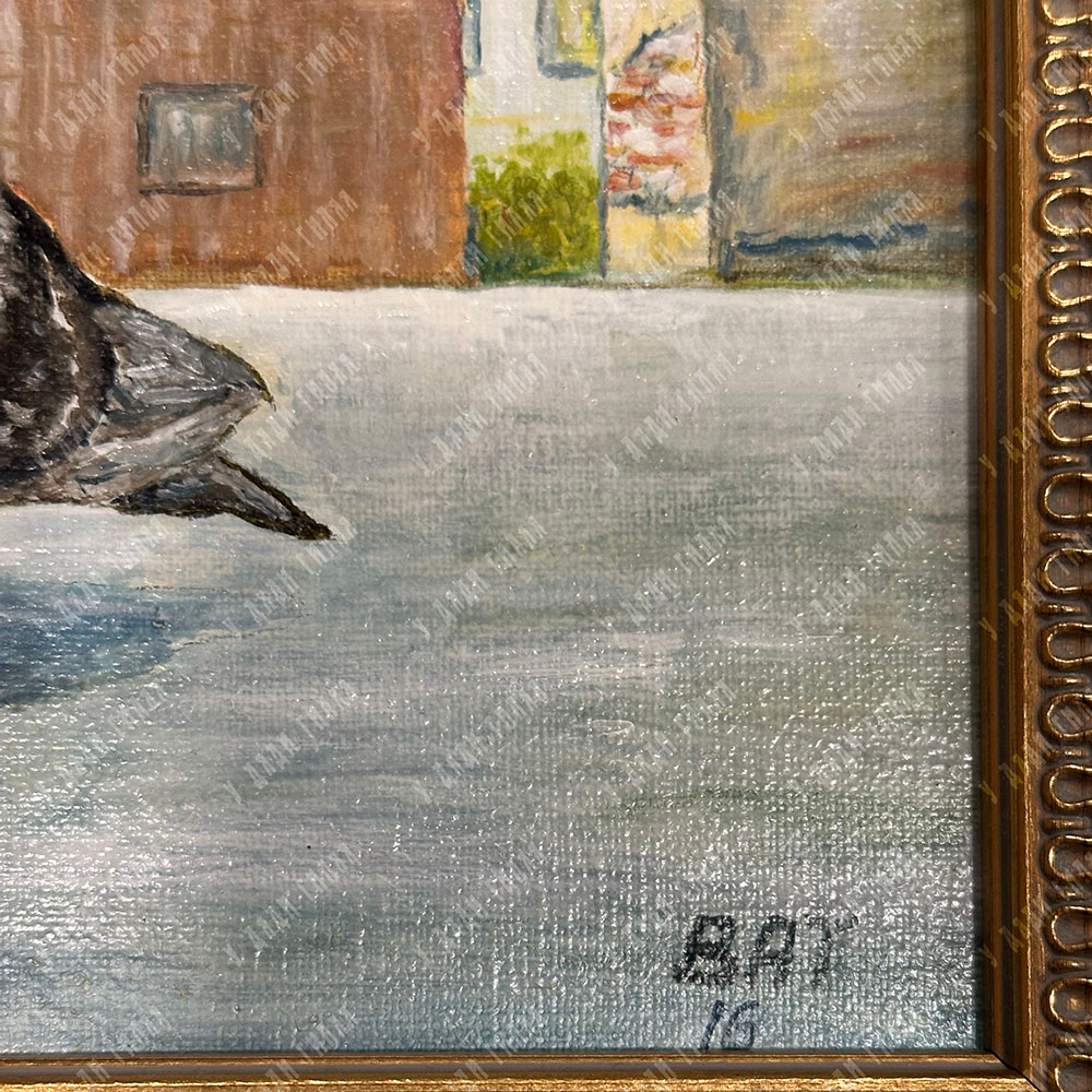 Тищенко В. Голуби в городе. Аборигены. Масло. СПб, 2016