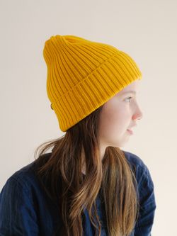 Шапка вязаная-резинка весенняя/осенняя КЭП(Горчица)