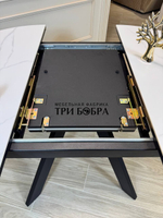 Круглый стол "Бонжур", керамогранит, белый мрамор