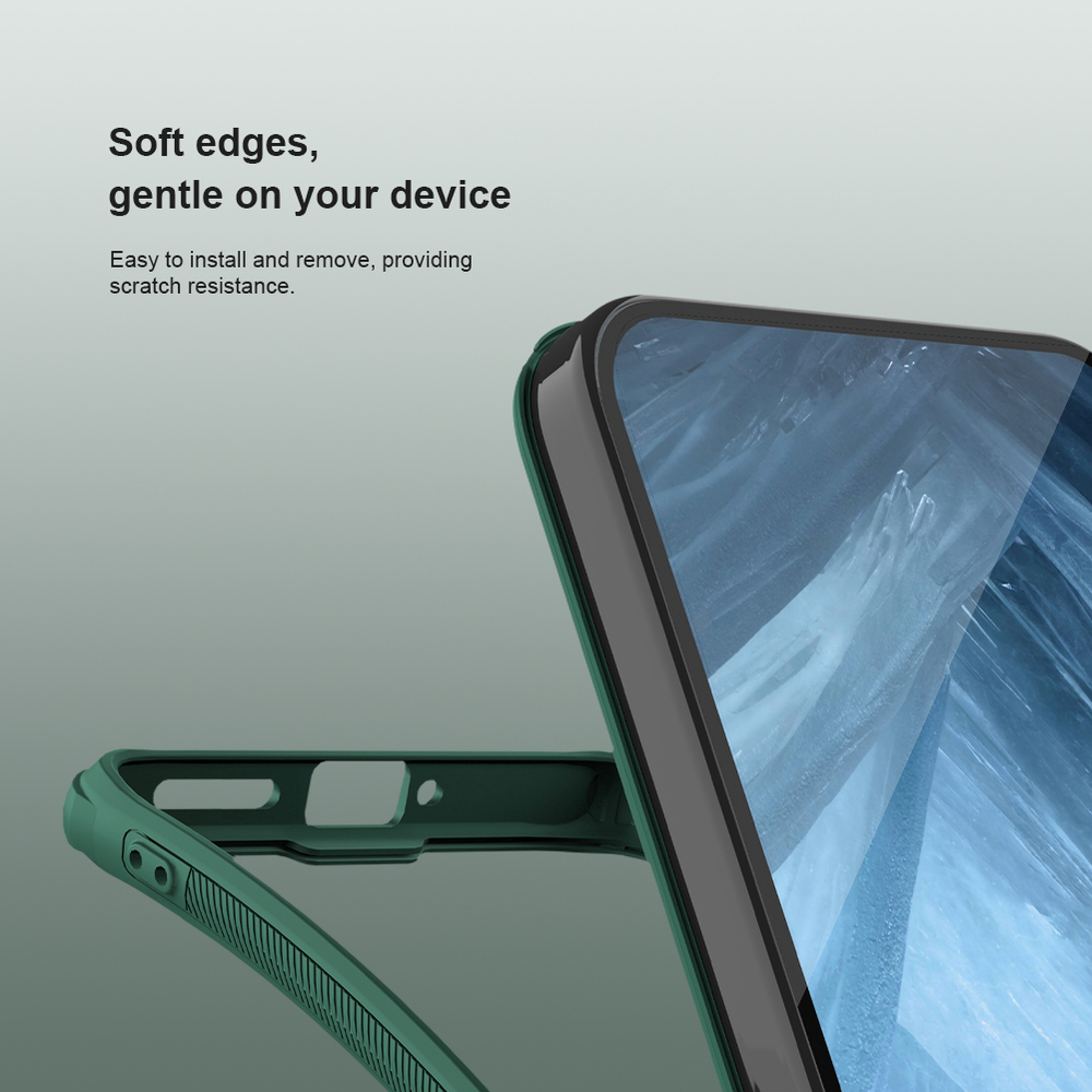 Усиленный чехол зеленого цвета (Dark Green) от Nillkin для Google Pixel 9 и 9 Pro, серия Super Frosted Shield Pro