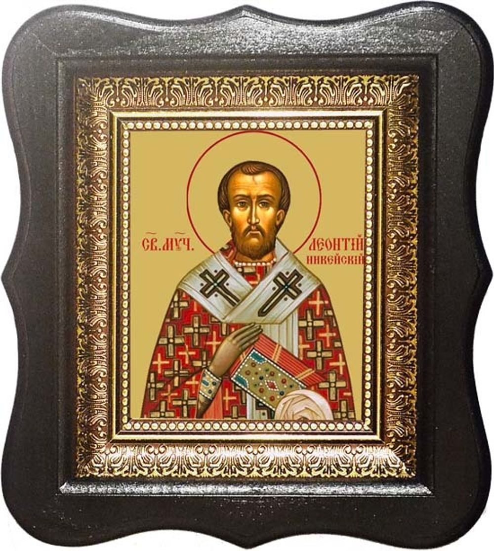 Леонтий (Леон) Никейский, Андриапольский священномученик. Икона на холсте в малом киоте