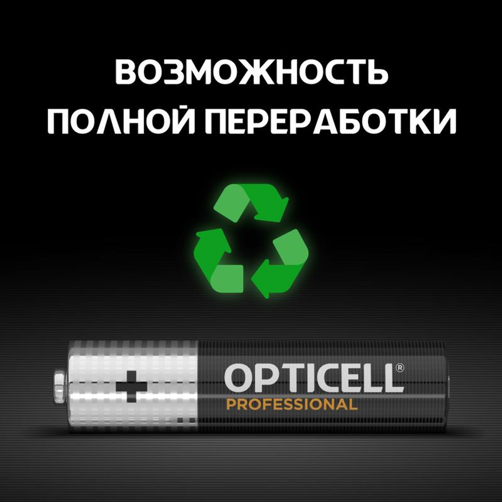 Элемент питания алкалиновый AAA/LR03 (блист. 12шт) Professional Opticell 5052006/6052006