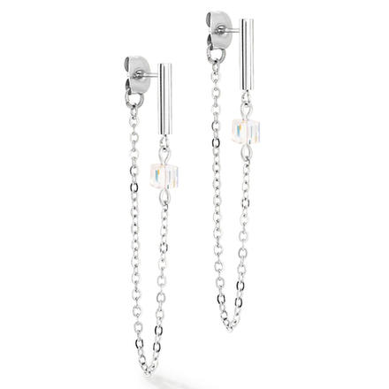 Серьги Coeur de Lion White-Silver 5076/21-1417