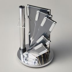 НАБОР НОЖЕЙ AGNESS НЖС НА ПЛАСТИКОВОЙ ВРАЩАЮЩЕЙСЯ ПОДСТАВКЕ 8 ПР. (КОР=6НАБОР.)