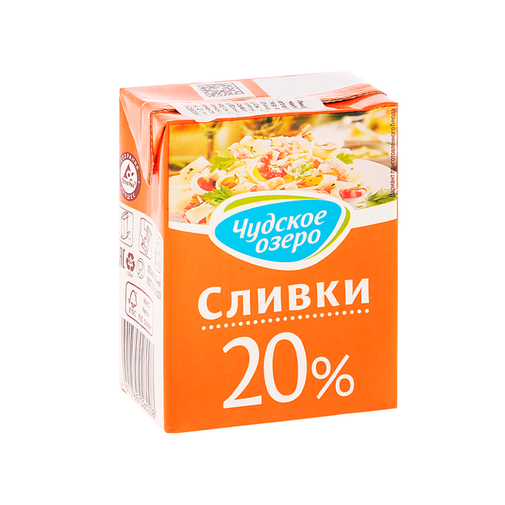 Сливки Чудское озеро 20% 200 гр