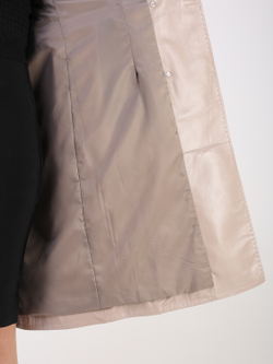 Тренч длинный кожаный с поясом плащ