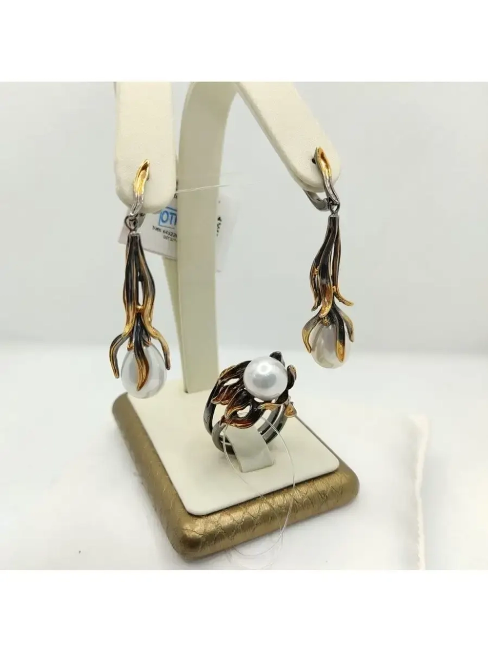 Ювелирное кольцо серебро 925 с жемчугом