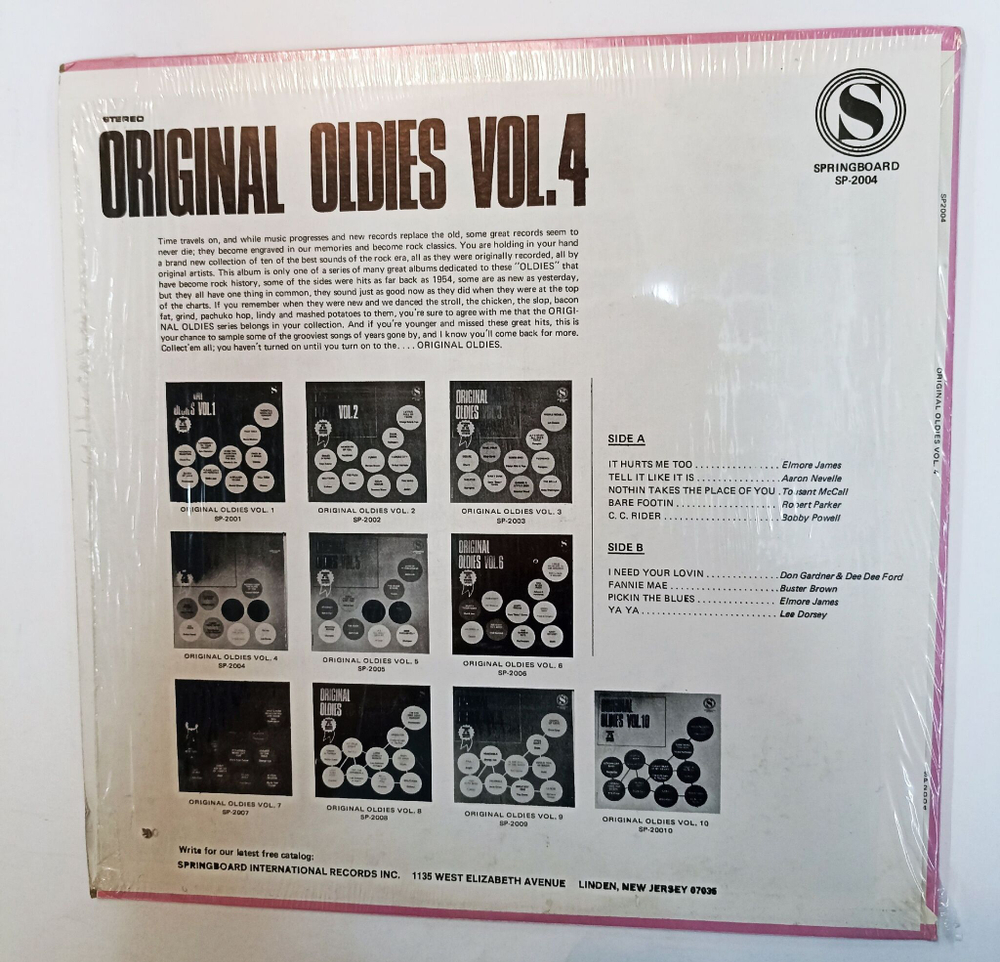 Винтажная виниловая пластинка LP Сборник Original Oldies Vol. 4 (USA 1972)