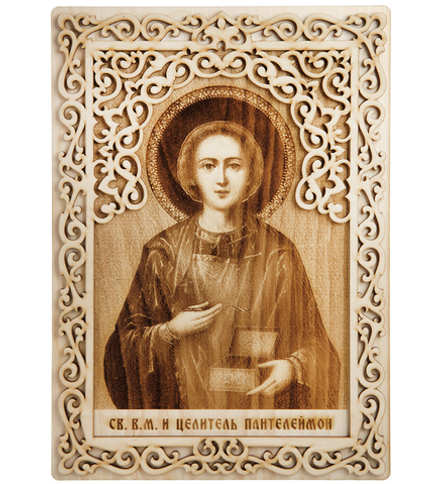 Народные промыслы КД-13/306 Икона с окладом «Святой Пантелеймон Целитель»