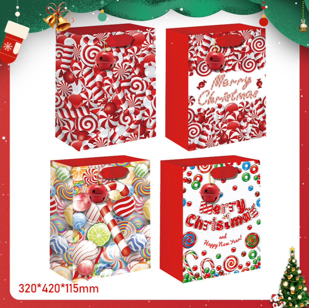 Пакет новогодний &quot;Christmas Cane&quot;, 320*420мм