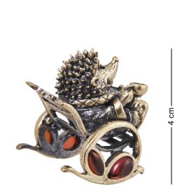 AM-4038 Фигурка «Ежик Уютная Жизнь» (латунь, янтарь)