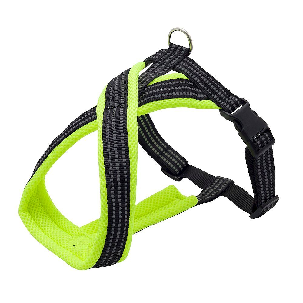 Шлейка нейлон Х-образная с мягкой подкладкой 15мм х 26см х 34/45см, зеленая