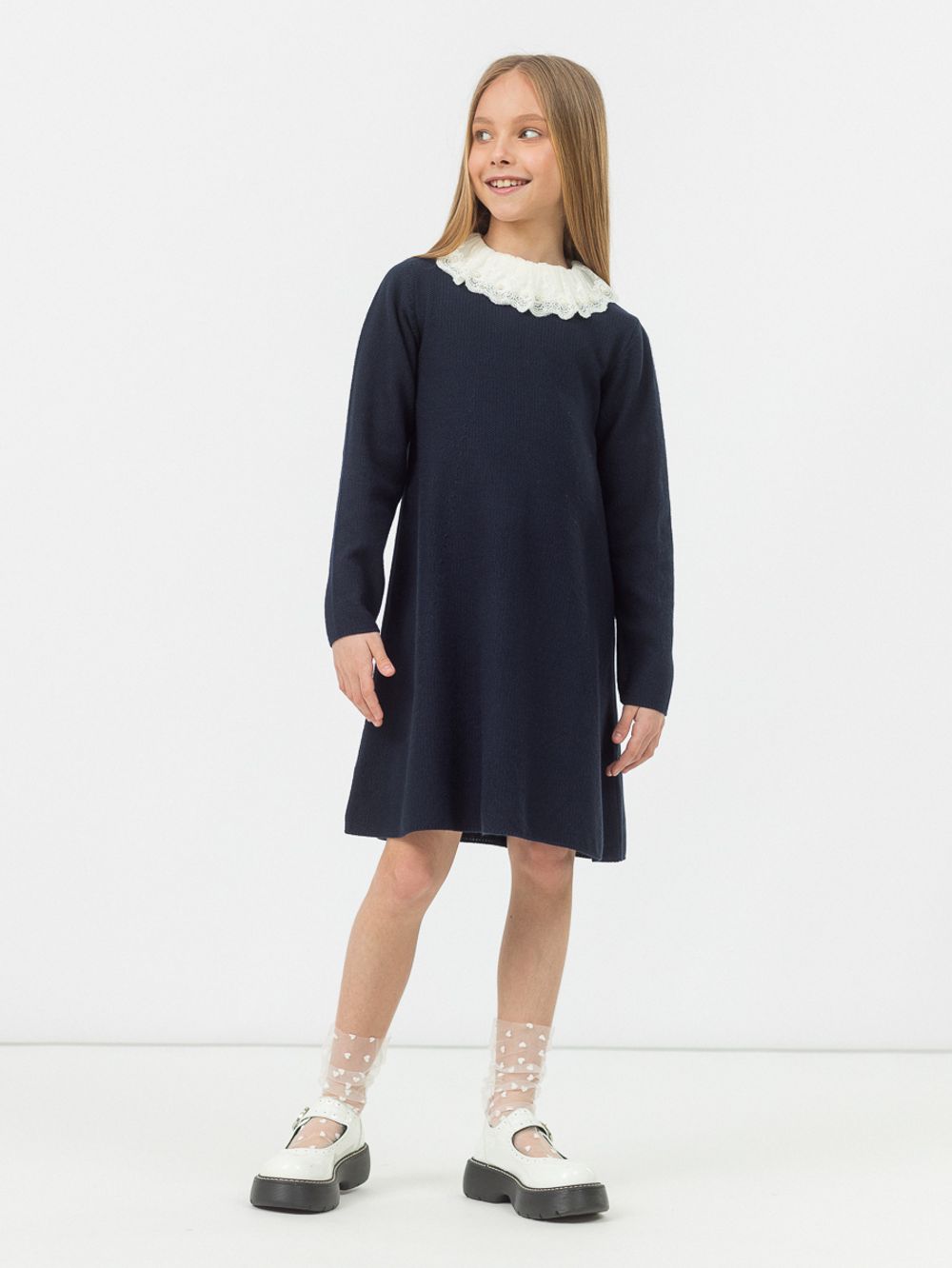 Платье для девочки в школу AT1082 синий