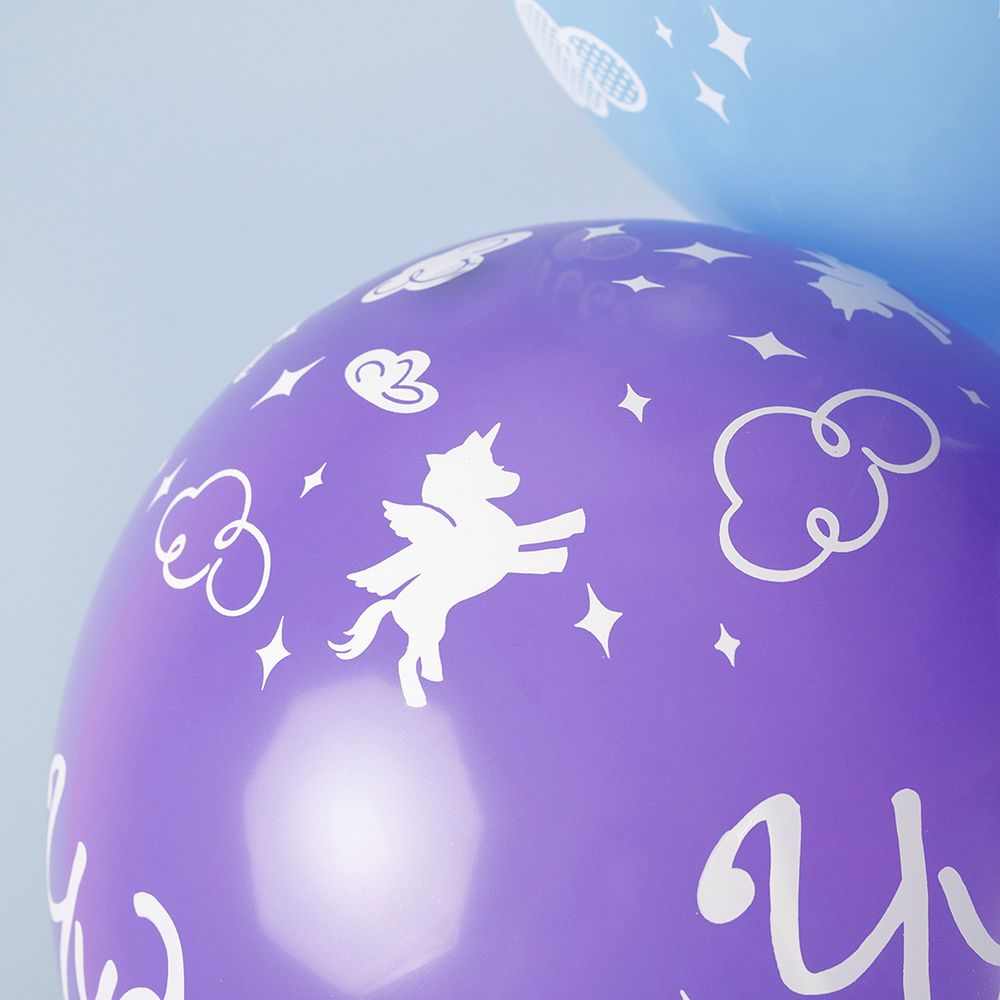 Шар (12''/30 см) Чудо - это ты (единорожки), Ассорти, пастель, 5 ст, 25 шт.