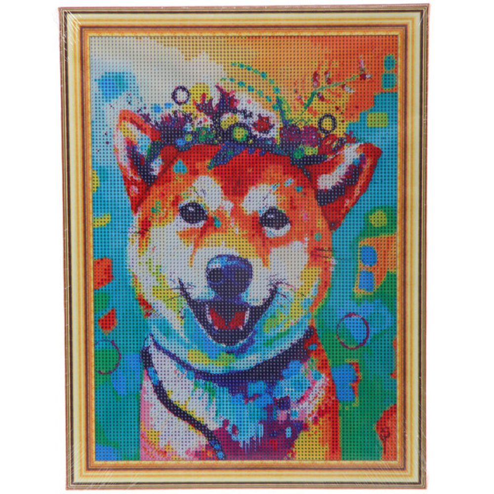 Алмазная мозаика на подрамнике с полным заполнением «МИР ЯРКИХ КРАСОК», рыжик, 30*40см