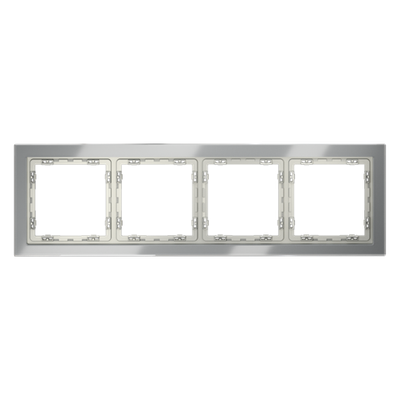 Рамка стеклянная VOLTUM S70 на 4 поста, (сталь, стекло)
