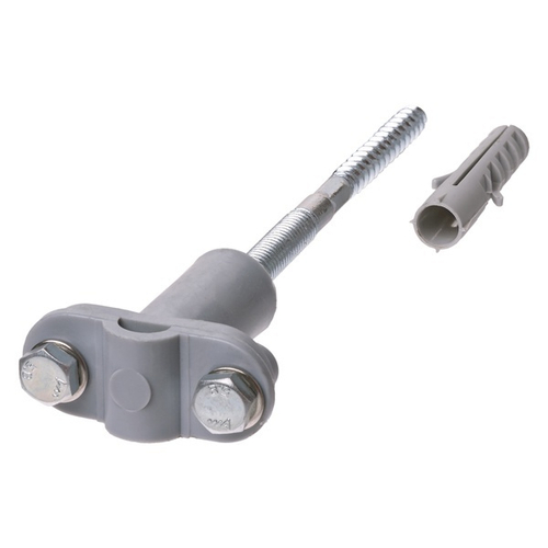 Держатель фасадный сборный для прута D6-10 мм длина 200 мм, дюбель, полимерный зажим TDM SQ2402-3123