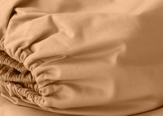Простынь на резинке для кровати 160*200 см (мокко, сатин)