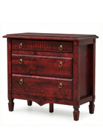 Комод Джоли, 110х50х94, из массива березы, с ящиками, красный, MAKOSA