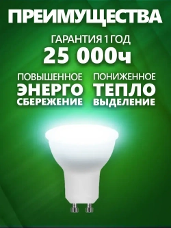 Лампа светодиодная MR16 GU10, 15Вт 6400K холодный свет, SAFFIT SBMR1615 55223, 5 шт