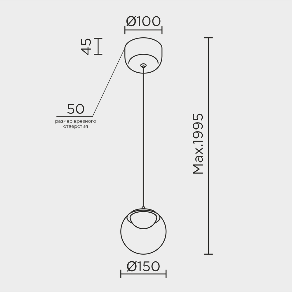 Подвесной светодиодный cветильник Modelux ML.2338.150 BK-GD