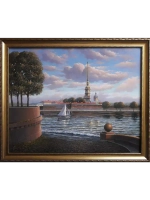 Картина маслом "Петроградская крепость" Гафиатуллин