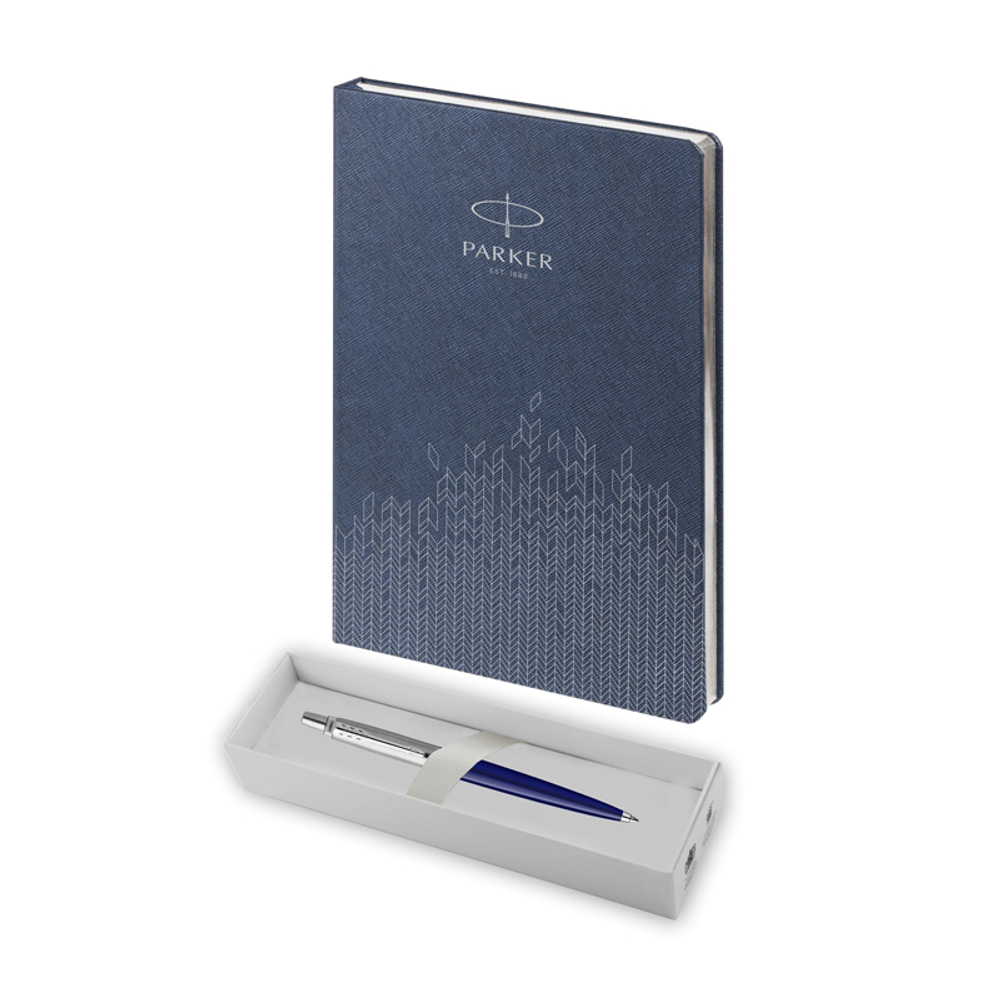 Подарочный набор: Шариковая ручка Parker Jotter + ежедневник, синий