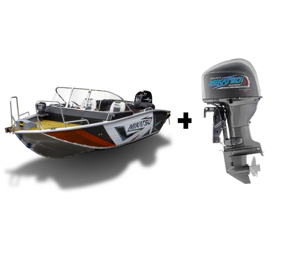 Комплект Алюминиевая лодка (катер) Mikatsu (Микатсу) 475 (Z43) Sport + мотор Mikatsu MF60FEL-T-EFI