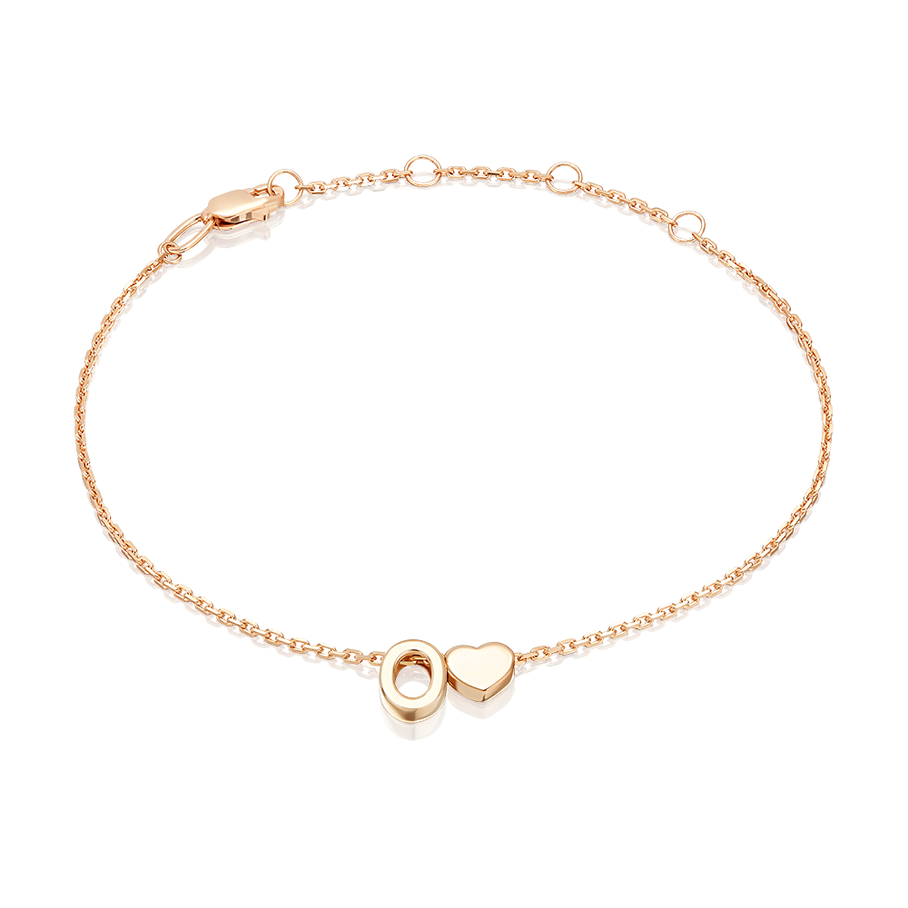 Браслет «Буква О» из красного золота