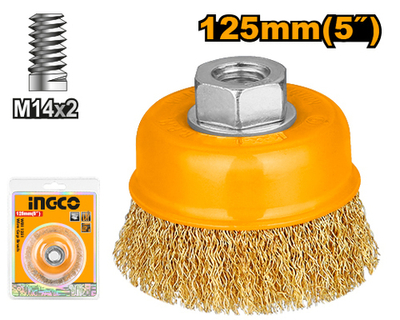 Щетка проволочная чашечная М14 125х0,3мм INGCO WB11251