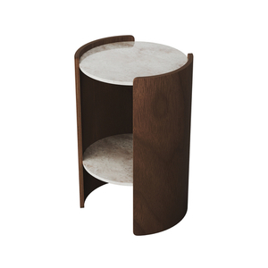 Столик Lagom Stone D 43 см высота 64 см (камень OV, орех)