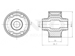 Сайлентблок задний переднего нижнего рычага UNIO RMP-20338