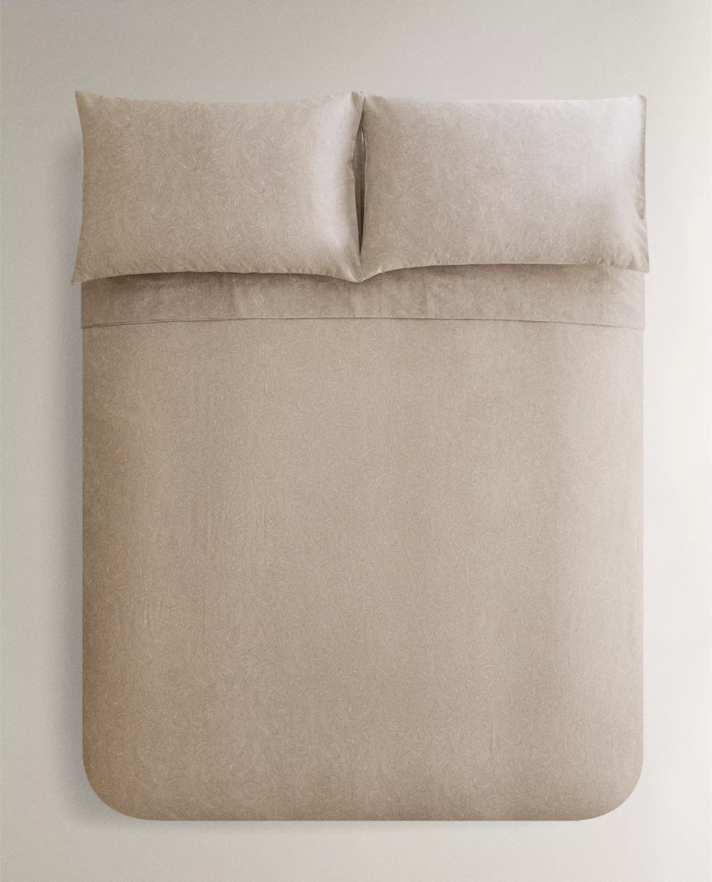 ZARA HOME ПОДОДЕЯЛЬНИК ИЗ САТИНА С УЗОРОМ ПЕЙСЛИ, СЕРЫЙ