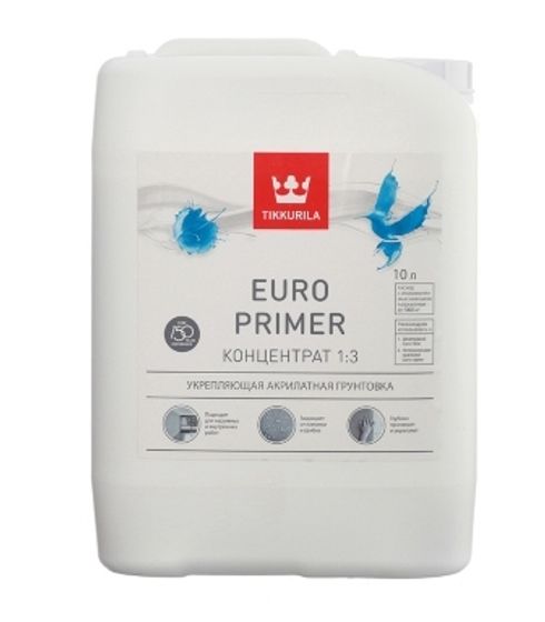 Грунтовка акриловая (концентрат) Tikkurila Euro Primer (Тиккурила Евро Праймер) 3л