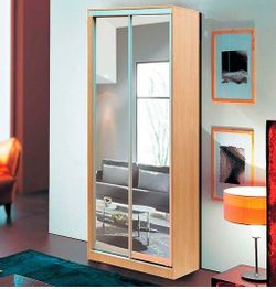 Шкаф-купе двухстворчатый «Мираж-13» (млечный дуб), ЛДСП, Фант-мебель