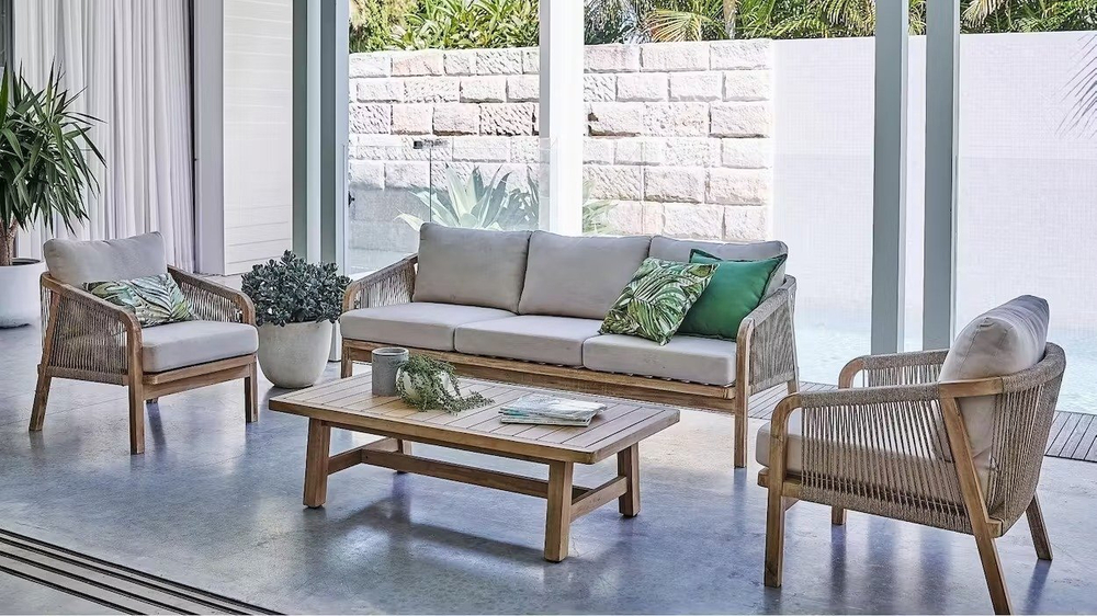 Диван деревянный трехместный Tagliamento Ravona KD, натуральный, бежевый