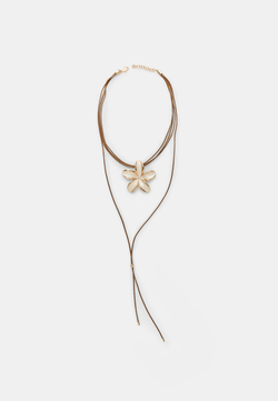 STRADIVARIUS Ожерелье с цветком, экрю