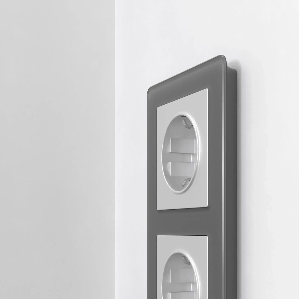 Рамка на 2 поста Acrylic (графит) W0022704