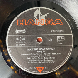 Винтажная виниловая пластинка LP Boney M Take The Heat Off Me (Germany 1976) Baby Do You Wanna Bump