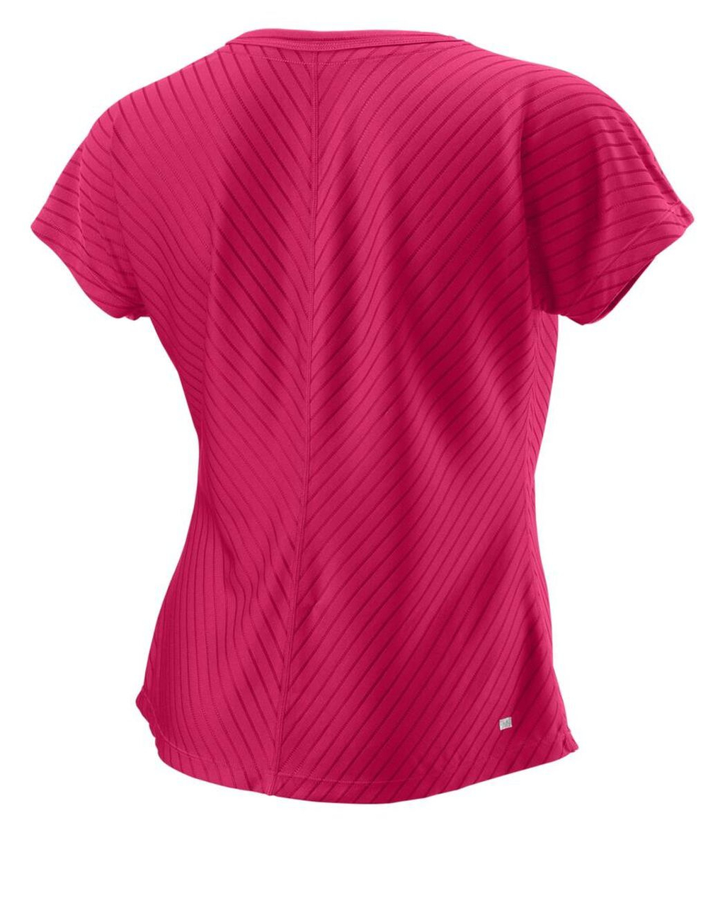Женская теннисная футболка Wilson Training V-Neck II - love potion