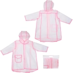 Дождевик-плащ детский «Neo» с капюшоном и завязками, на кнопках, цвет розовый, р. XL(61*55см.)