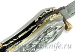 Нож Carved Damascus Folder Suchat Jangtanongфотография - 7